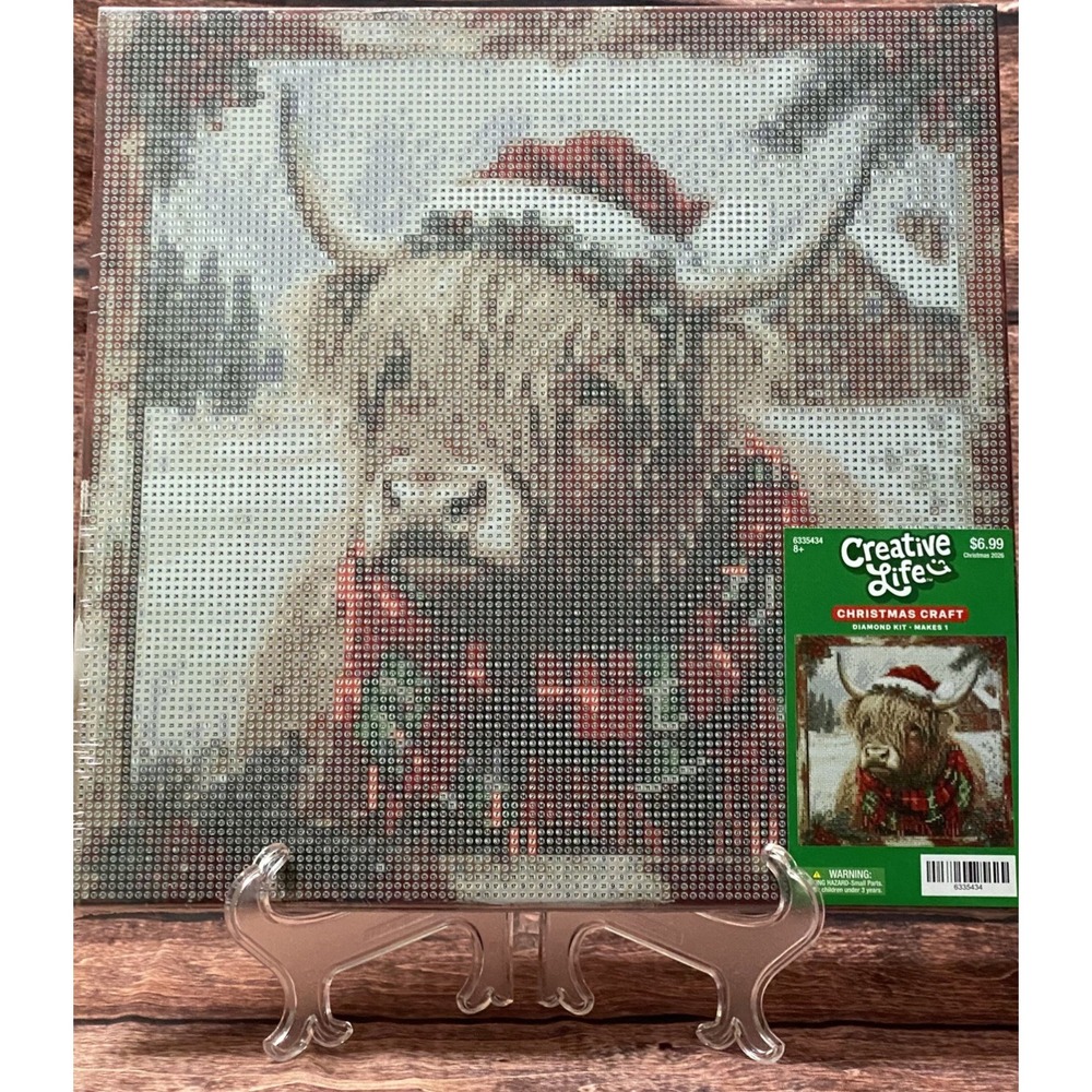 Christmas Highland Cow Canvas Diamond Painting Kit Hobby Lobby New